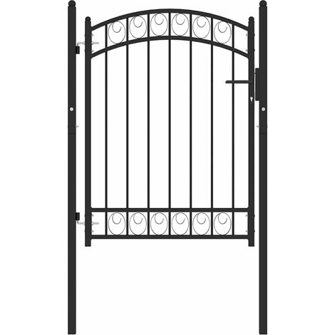 Maison Exclusive - Portail de clôture EMMEN à partie supérieure cintrée 100x98,5cm (1/5)
