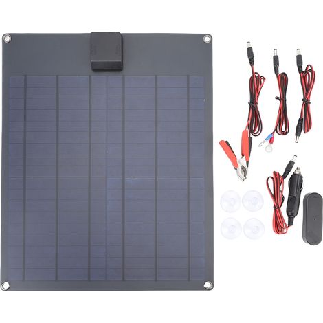 Chargeur solaire de batterie de voiture 35W, Kit de panneaux portables étanches avec contrôleur pour camping-car, tracteurs, tondeuses à gazon, navires