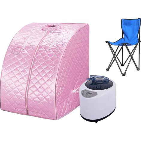 Sauna de vapor, diseño portátil, temperatura regulable, rosa. (1/2)