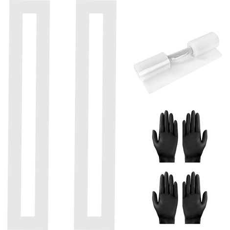 Lot de 2 gabarits de marquage au sol en silicone, 235 x 30 cm, avec deux paires de gants jetables en nitrile, réutilisable, pour routes, terrains de sport, entrepôts et sites industriels (1/5)