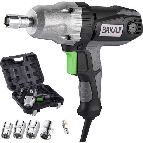 Visseuse électrique pneumatique à impulsions 4050 330 Nm, attache 1/2", manche ergonomique antidérapant avec étui de transport et douilles en différentes tailles pour vis boulons (1/5)