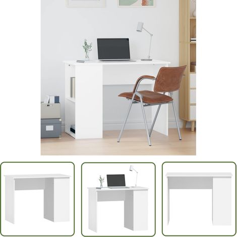 Bureau Bureau d'ordinateur Bureau informatique Blanc 100x55x75 cm Bois d'ingénierie 37149 (1/5)