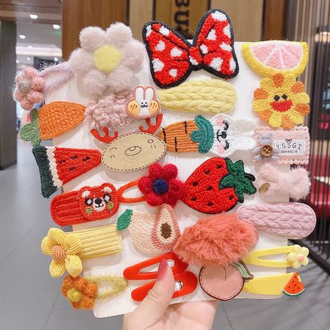 Juego de 26 pinzas para el cabello de bebé niña, accesorios coloridos y adorables Multicolor (1/5)