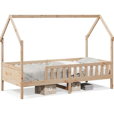 Maison Exclusive - Kinderbett Hausbett 90x190 cm Massivholz Kiefe