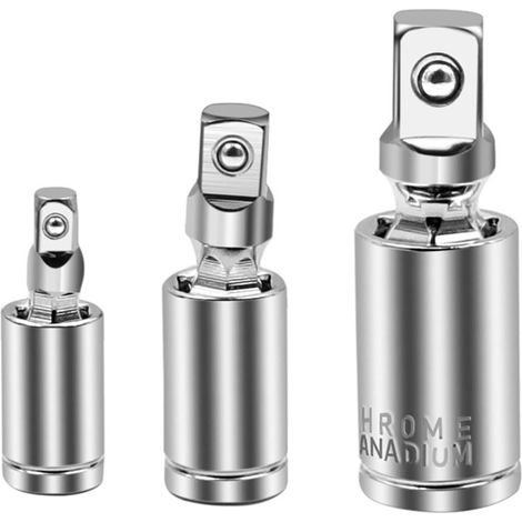 Lot de 3 joint universel pivotant pour clé à choc 1/4, 3/8, 1/2 pouce - Kit de douilles à impact pneumatique (1/5)