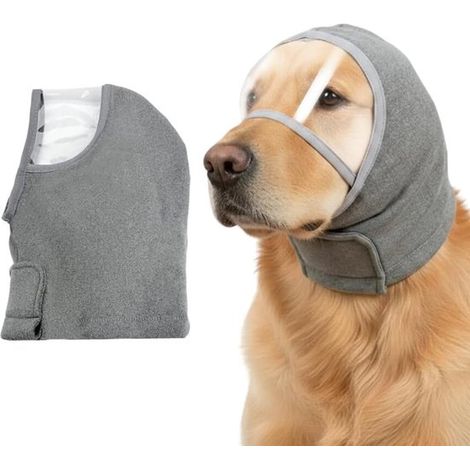 Protections d'oreilles et de tête pour animaux – Matière respirante – Protection coupe-vent – Avec masque transparent – Idéal pour les promenades quotidiennes avec le chien, pour protéger les yeux et