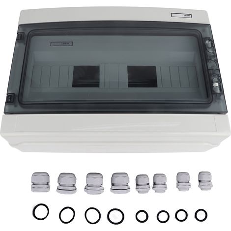 Boîte de distribution électrique extérieure étanche IP65 pour disjoncteurs MCB rail DIN 18 voies (1/5)
