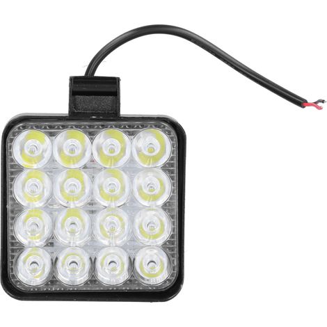 Projecteur LED 48W 2000LM 6000K Blanc IP68 Étanche Phare de Travail Carré Universel pour Auto Camion (1/5)