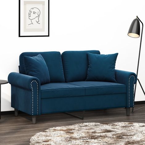 Cojines decorativos 2 uds terciopelo azul 40x40 cm vidaXL (1/5)