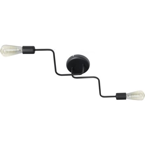 Helam TUBE Plafonnier Semi-Encastré Multi Bras Noir 54cm