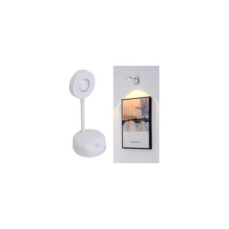 Lampe murale sans fil,eclairage tableau led rechargeable,applique a pile，lampe avec Détecteur de Mouvement，3 modes de gradation，pour Image,vitrines,fléchettes,photo,portrait