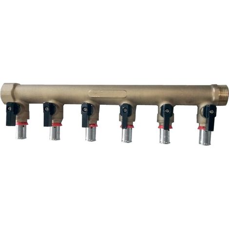 Collecteur mâle-femelle 3/4'' (20/27), 2 départs à sertir PER Ø16, pour sanitaire