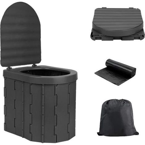 Toilette portable pliante - Marque - Modèle - Facile à transporter - Multi-Fonctions - Matériaux durables (1/4)