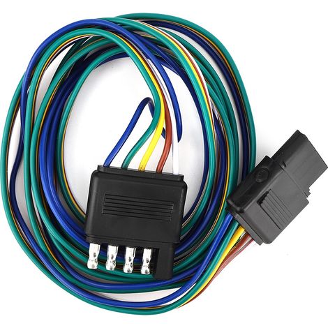 Connecteur plat 5 broches mâle 72 pouces, faisceau de câbles codés couleur, extension US pour caravane remorque (1/3)