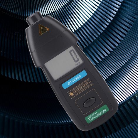 DT2234C Hand-Digital-Laser-Drehzahlmesser 2,5–99999 U/min, berührungsloser Geschwindigkeitsmesser (1/5)