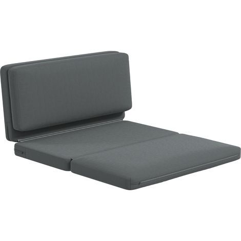 Fauteuil inclinable pliable 3 en 1, matelas d'appoint, divisible, 138 cm de large, gris foncé (1/5)