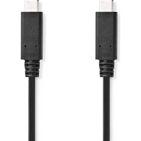 Cable USB USB 3.2 generación 2x2 USB-C™ Hane USB-C™ Hane 240 W 8K@30Hz 20 Gbps Níquel plateado 1,00m Redondo PVC Negro Etiqueta (1/3)