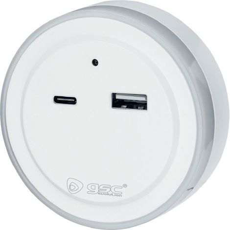 Benor 0,5 W Kaltweiß-LED-Nachtlicht mit Sensor und USB C+A