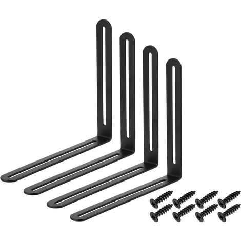 4Pcs Équerre En L Ajustable Avec Fente 7.87 x 6.5 Pouces Noir (1/5)