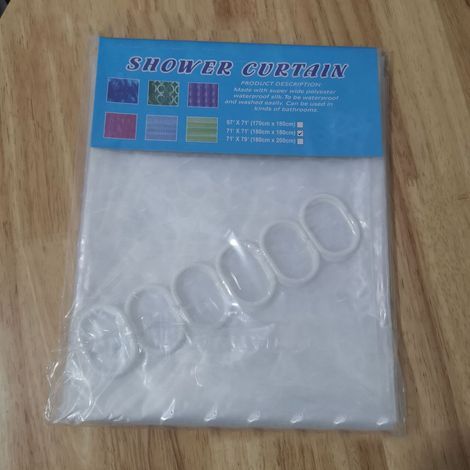 Rideau de douche épais 3D Cube d'Eau en PEVA léger pour salle de bain blanc (1/5)