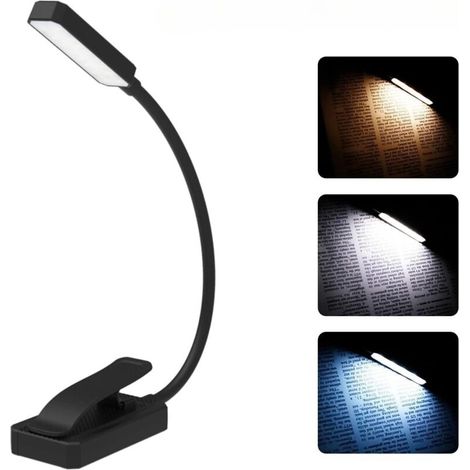 Lampe de Lecture Rechargeable, Gradation Progressive & 3 Modes Protection des Yeux (Blanc Froid&Chaud), 360° Cou Flexible, Indicateur, Longue Travail pour Lire au Lit [Classe énergétique A+++] (1/4)