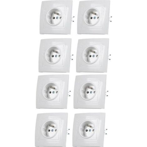 (As shown) 8-pack wall socket - 16A - 220V - Removable front panel (1/4)