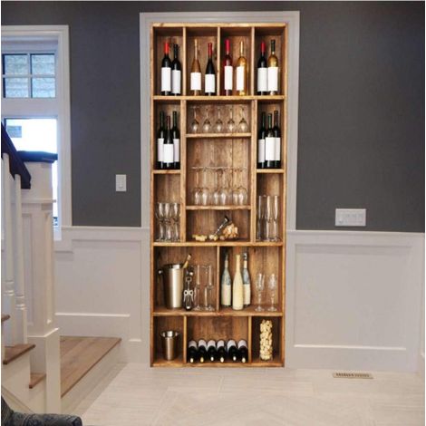 Porte Autocollants 3d Papier Peint Refroidisseur De Vin Sticker Porte PVC Imperméable pour Décoration Mur Salon Cuisine Chambre Salle (1/5)