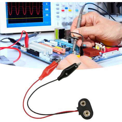 Lot de 20 connecteurs à pression pour batterie 9 V avec pince crocodile, câble de 15 cm de longueur (1/5)
