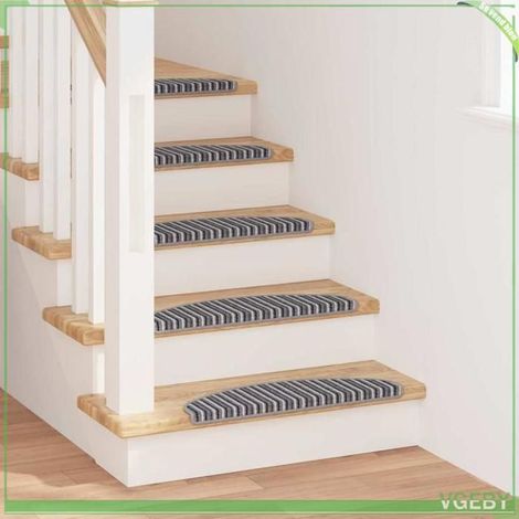 Tapis d'escalier auto-adhésifs - FAFEISY - 42011444 - Gris - Lot 15 pcs - 65 x 21 x 4 cm (1/5)
