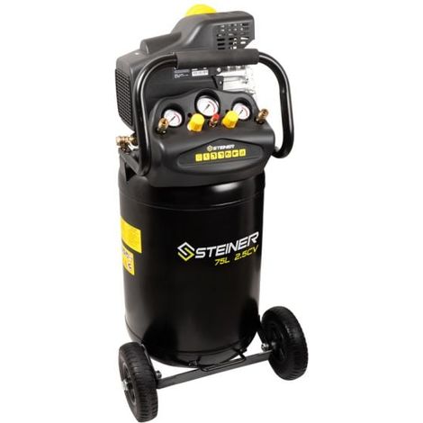 Compresseur vertical 75L 2.5CV – Pression max 10 bar – Débit d'air 260 L/min – Pour outils pneumatiques et gonflage pneus (1/5)