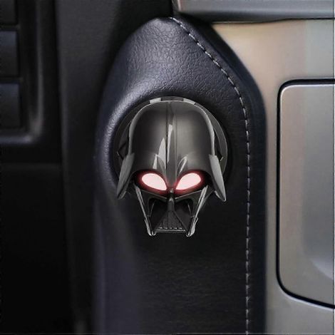 Cache-bouton d'allumage Star Wars Dark Vador, protection pour interrupteur de démarrage à un bouton, autocollant métallique anti-rayures (1/5)
