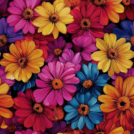 Outdoor dekostoffe oxford - Motiv Bunte Blumen DX18034 (1/5)