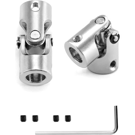2 Pack Joint d'Accouplement de 8 mm à 8 mm, arbre de direction universel, Couplage d'Arbre en Métal (1/5)