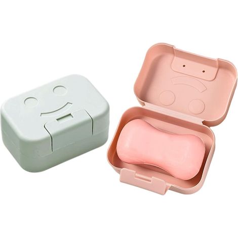 bote Savon De Voyage, 2 Porte-savons En Plastique Tui Savon Boite Savon Portable Avec Couvercle Pour Salle De Bain Lavabo Voyage (1/5)