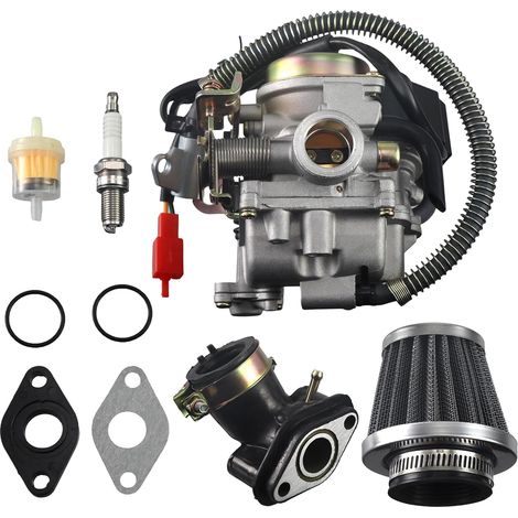 Carburateur 50 cc 4 temps GY6 haute performance 139QMB pour cyclomoteur et scooter 49 cc 50 cc PD18J, carburateur 50 cc + collecteur d'admission (1/5)