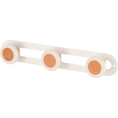 Patere metal a fixer 3 crochets bois - blanc - Tendance (1/5)
