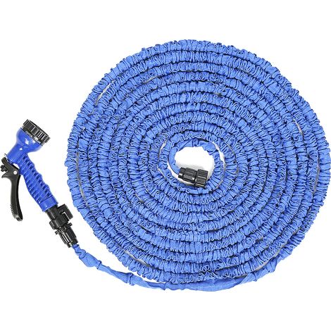 ®Tuyaux d'arrosage extensible rétractable avec Pistolet 100FT / 10M - 30M - bleu (1/5)