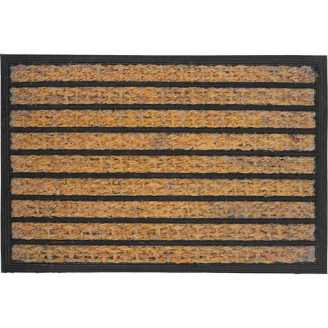 Zerbino in fibra di cocco e PVC, 60x40 cm, naturale e nero (1/5)