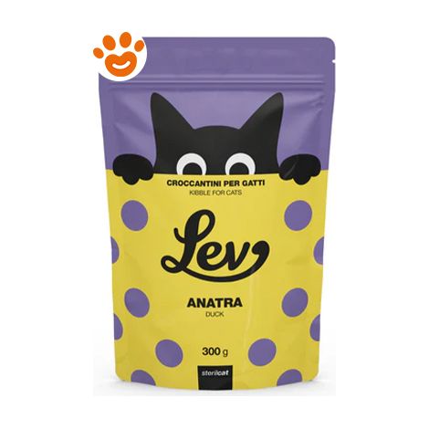 Lev Cat Adult Sterilised Anatra - Sacco 300 Gr - Cibo Secco Gatti