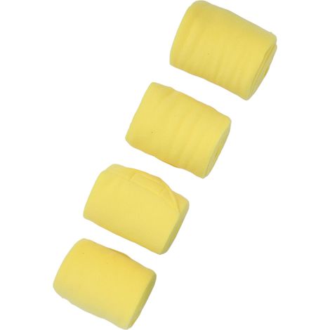 Lot de 4 bandes de protection pour jambes de cheval, en polaire douce, jaunes, idéales pour le polo. (1/5)