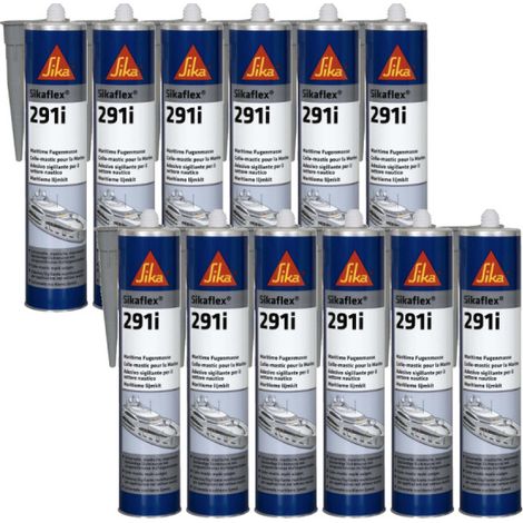 Lot de 12 colles mastic marine SIKA Sikaflex 291i - Gris - 300ml