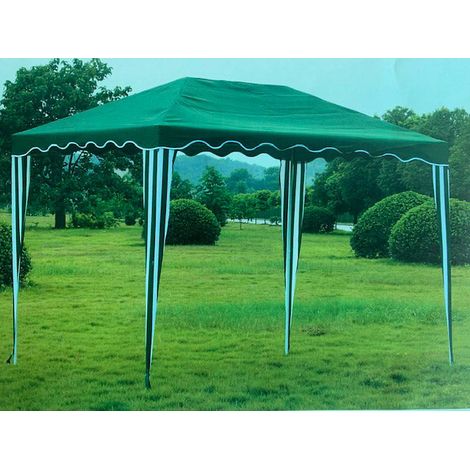 Gazebo da Giardino 3x4m in Metallo Copertura in Poliestere Morel Parasole Verde