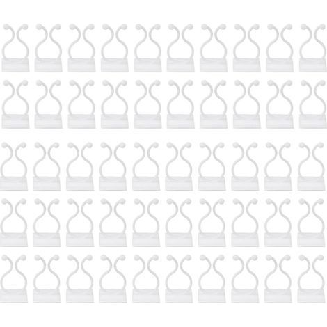 CCYKXA Climbing Plant Clips, 50 Pieces Climbing Plant Fasteners, Wall Climbing Plant Clips, Climbing Plant Support Clips, Self-Adhesive Plant Clips, for Gardening Plant Support, White (1/5)