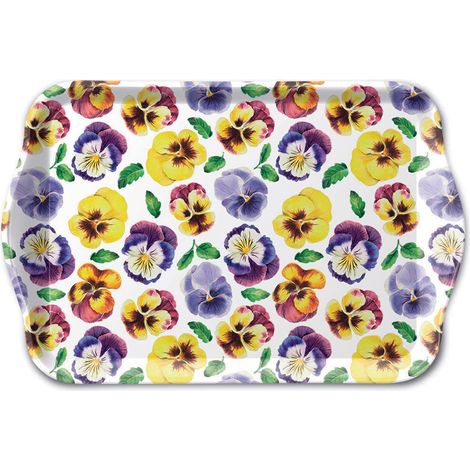 Mini plateau pensées multicolores 20,5 x 13,5 cm