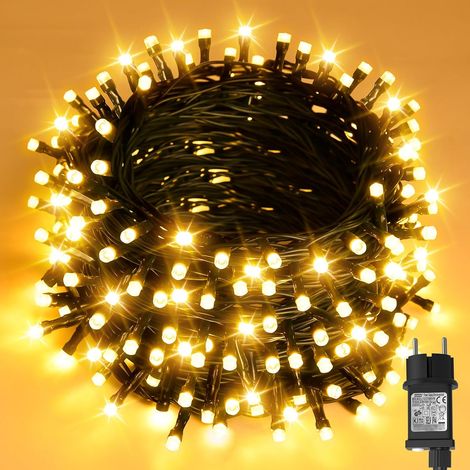 Guirlande lumineuse de Noël pour extérieur, 40 m, 400 LED, avec minuteur, 8 modes, imperméable, pour sapin de Noël, jardin, décoration intérieure, blanc chaud (1/5)