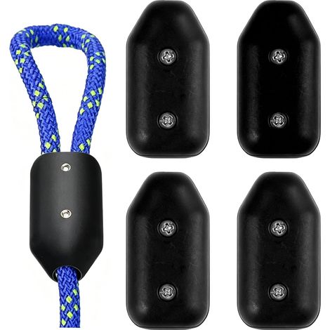 Bridas de plástico reutilizables de 4 piezas para cuerda de 7-8 mm, conector para cuerda de nailon o trenzada, 8 mm con tornillos (1/5)
