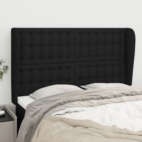 Kopfteil mit Ohren Schwarz 147x23x118/128 cm Stoff vidaXL (1/5)