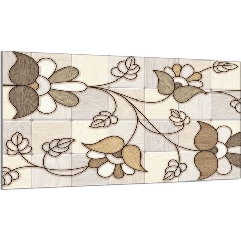 Plaque de protection en verre pour poêle 90x52 Mosaïque (1/5)