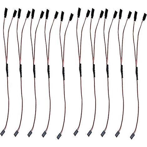 10 pcs 20 cm 3 Broches Servo Rallonge Fil Y-Harnais RC Servo Extension Splitter Câble Adaptateur Câble Plomb 1 Fiche Mâle à 2 Femelle Adaptateur (1/4)
