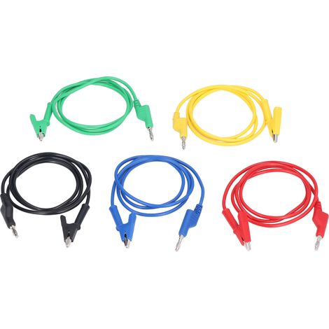 Kit de 5 cordons de test pour multimètre, cordon de test électrique avec fiche banane et pince crocodile JT70054-1 (1/5)